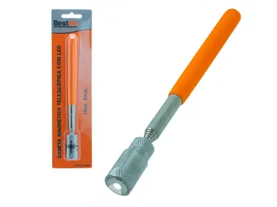CANETA MAGNETICA TELESCOPICA COM LED - 19CM - 80CM