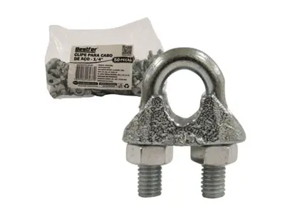 CLIP PARA CABO DE ACO 1/4POL - 50PCS