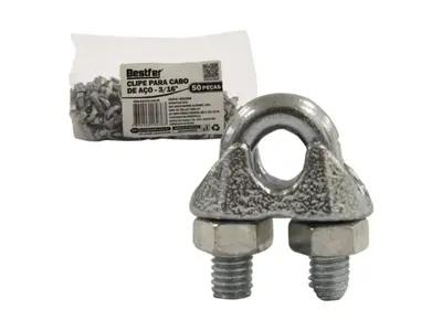 CLIP PARA CABO DE ACO 3/16POL - 50PCS