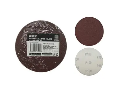 DISCO DE LIXA BASE VELCRO 115MM GRAO 100 - 10PCS
