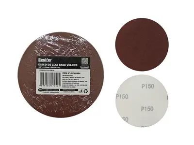 DISCO DE LIXA BASE VELCRO 115MM GRAO 150 - 10PCS