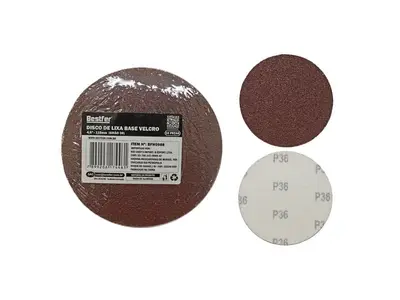 DISCO DE LIXA BASE VELCRO 115MM GRAO 36 - 10PCS