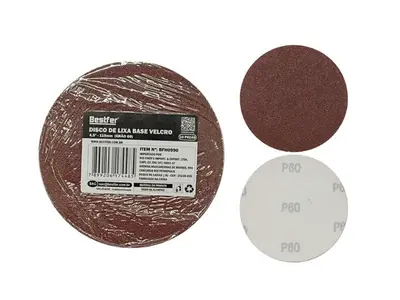 DISCO DE LIXA BASE VELCRO 115MM GRAO 60 - 10PCS
