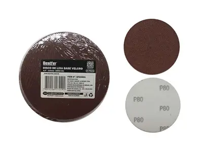 DISCO DE LIXA BASE VELCRO 115MM GRAO 80 - 10PCS