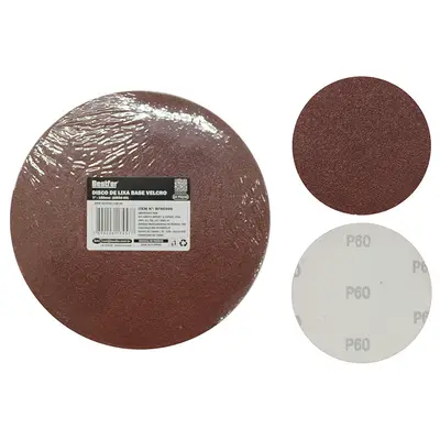 DISCO DE LIXA BASE VELCRO 180MM GRAO 60 - 10PCS