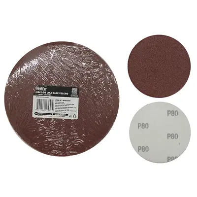 DISCO DE LIXA BASE VELCRO 180MM GRAO 80 - 10PCS