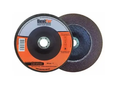 DISCO FLAP CONICO MARROM 7POL GRAO 100