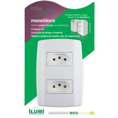 DISPLAY BALCAO 2 TOMADAS MONOBLOCO SLIM