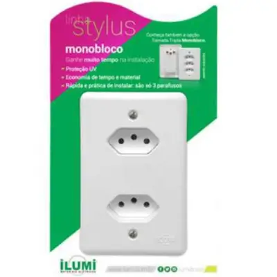 DISPLAY BALCAO 2 TOMADAS MONOBLOCO STYLUS
