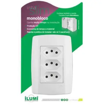 DISPLAY BALCAO 3 TOMADAS MONOBLOCO SLIM