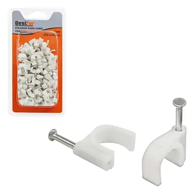FIXADOR P/CABO COAXIAL 8MM 100PCS