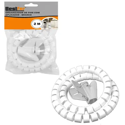 ORGANIZADOR DE FIOS C/APLICADOR 2MX20MM BRANCO
