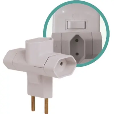 PINO 3 SAIDAS TIPO T 2P 10A 250V~ CZ - PCT 10 PCS