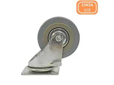 RODIZIO GIRATORIO CINZA - 3POL KIT 2PCS