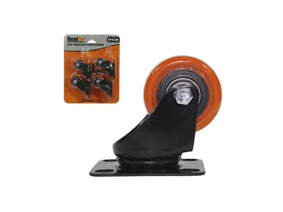 RODIZIO GIRATORIO LARANJA - 1 1/2POL KIT 4PCS